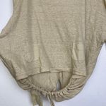 Transit Par Such Italy Long Sleeve Linen Top Yellow Dolman Rib Crop Tie Size 1 Size M Photo 3