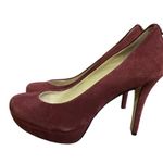 Michael Kors Platform Heals Womens 6M Used Burgundy Suede Heels Photo 0
