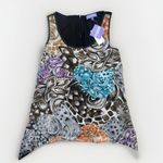 Vivienne Tam  Womens Size M Multi Abstract Asymmetrical Sleeveless Blouse Photo 0