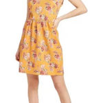 Xhilaration Womens Dress Sz S Mustard Yellow Gold Pink Floral Roses NEW Ruffles Photo 0