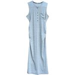 Athleta EUC  Microstripe Henley Maxi Dress Size 1X Photo 1
