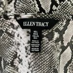 Ellen Tracy Shirt Womens Large Gray Black Snake Print Twist Front Rocker Edgy Photo 6