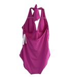 DKNY NWT Women's Tie-Back Halter-Style One-Piece Swimsuit In Carnation Pink Sz M Photo 9