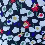 Impressions Vintage 80s 90s Faux Wrap Blouse Black White Abstract Floral L Photo 6