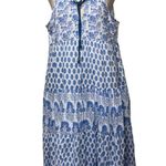Calypso St. Barth NWT Blue & White Floral Maxi Dress cotton Tired tassel Tie M Photo 2