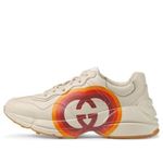 Gucci Rhyton Logo Print GG Sneakers in Tan - Authentic Photo 0