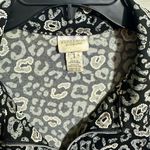 Chico's  Black and White Fitted Quarter Zip Polo Blouse (200) Photo 2