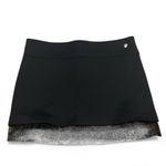 Maje Anthro black wool blend mini skirt with tulle mesh hemline size 38 medium Photo 6