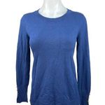 Philosophy  Blue Crew Neck Button Pullover Long Sleeve Sweater Top Size XS Photo 0