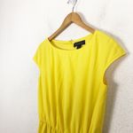 St. John Bateau Neck Mini Dress Size 4 Yellow Casual Draped Stretch Preppy Photo 7