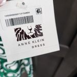 Anne Klein Women's Sleeve Circle Pattern Stretch Silk Dress Camellia/Envy Size 6 Photo 5