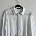 Tibi  Savanna Crepe Long Sleeve Peplum Top Photo 2