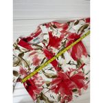 Joanna White & Red Floral Blazer 3/4 Sleeve Stretch Cotton Blend Size L Size L Photo 2