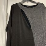 Naked Wardrobe  Colorblock Glow Off Black Silver Sparkle Cut Out Dress Photo 3