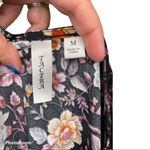 Tacera  Black Floral Print Tunic Blouse Size M Photo 3