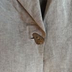 Nomadic Traders Linen Blend Blazer Womens XL Brown Single Button Collarless Gray Photo 4