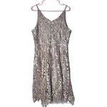 Dress the Population Blair Plunging Fit & Flare Sequin Midi Dress, Gold/Nude, XL Photo 2