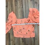 a.n.a  Orange Floral Square Neck Puff‎ Sleeve Top - Size S Photo 3