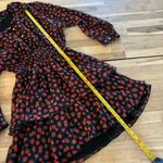 ZARA NWT  Black & Red Floral Long Sleeve Mini Dress XS Photo 4