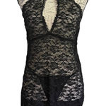 Black Lace Keyhole Stretch Nighty Pajama 2XL NWOT Size XXL Photo 0