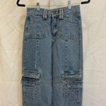 LIONESS Stacey Cargo High Rise Straight Leg Jeans - Women Size XS - Blue Photo 1