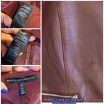 White House | Black Market  BURGUNDY GENUINE LEATHER PEPLUM JACKET (XL) Photo 11