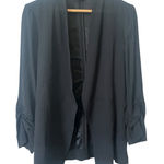Halogen  Women’s  Black Open-Front Blazer With Shoulder Pads Size Large Photo 0