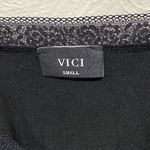 VICI  Black Lace Detail Short Sleeve V-Neck Shirt Size Small Photo 2