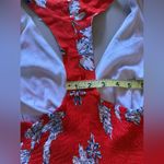 Japna  red floral maxi dress  small area at back and bottom elastic wais  long L Photo 5