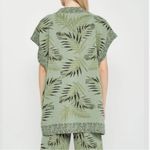 ZARA  Pullover Palm Leaf Cabana Vacation VNeck Short Sleeve Tunic Sweater Top Photo 1