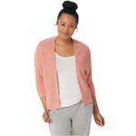 Barefoot Dreams  Cardigan Womens L/XL CozyChic Lite Ribbed Shrug Coral Open Front Photo 1