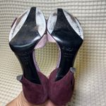 ELMAN Venezia Made in Italy Women's Burgundy Suede Snakeskin Heels Size 39 Purple Photo 5