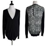 Harvé Benard Womens Snakeskin Print Cardigan Sweater Black Knit Size L Harve Benard NEW‎ Photo 1