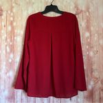 Zac and Rachel  Red Embroidered Hem Convertible Sleeve Blouse Photo 6