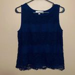 Ann Taylor Women’s Loft Navy Sleeveless Blouse workwear business casual spring Photo 1