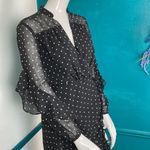 Rachel Roy  polka dot dress with sheer sleeves a ruffle detail. Photo 3