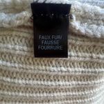 Ceny Mid Thigh Length Cream Colored Open Cardigan Faux Fur and Suede Knit Size M Photo 5