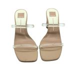 Dolce Vita Noles Sandals Heels Nude Crystal Chunky Round Heels Square Toe 9.5 Tan Photo 1