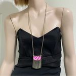 Kendra Scott Magenta Mother of Pearl Ellen Long Fringe Necklace Photo 2