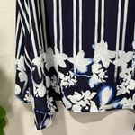 Lane Bryant NWT  Navy and White Striped Tank Top with Floral Accents plus size 28 Photo 2