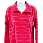 Columbia 2/$30 Quarter Zip Up Striped Pink Fleece Sweatshirt Pullover Top Y2K Photo 3
