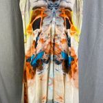 Âme Sœur Berlin Handmade Abstract Silk Blend Tunic Dress 10 Artwear Germany Orange Size 6 Photo 0