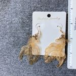 1Pair Koi Fish Dangle Earrings For Women Trendy Graceful Eardrop Hollow Goldfish Gold Photo 3