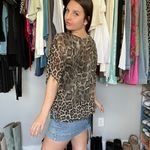 Michael Kors Sheer Leopard Snakeskin Top Photo 2