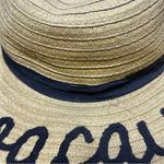 Stylish Tan Sun Hat with Black Embroidery On Vacay Straw Floppy Hat Photo 10