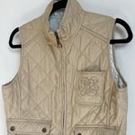 Ralph Lauren NEW Lauren Ralph Laurel LRL Reversible Vest Quilted Tan White Medium Petite Photo 2