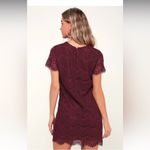 Lulus Lulu’s Take Me To Brunch Lace Shift Dress Burgundy Photo 2