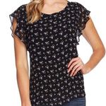 Vince Camuto  Charming Ditsy Floral Ruffle Sleeve Blouse XS Photo 0