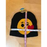 NWT! Black Yellow Emoji Winky Kissy Face Beany Winter Hat OSFM Photo 4