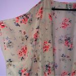 Live 4 Truth 3X Kimono Chiffon Cream Open Front Cardigan Pink Floral Photo 1